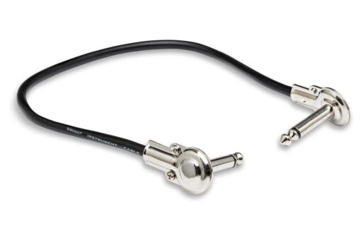 Hosa IRG-101 Low-Profile Right Angle Guitar Patch Cable, 1 Feet Black Black 12 Inch