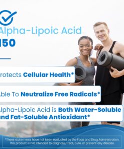 Doctor's Best Alpha-Lipoic Acid 150, Helps Support Glucose Metabolism and Regenerate Antioxidants* Non-GMO, Gluten Free, Vegan, Soy Free, 150mg, 120 Veggie Caps 120 Count (Pack of 1) 12 71cp0m3oh4L