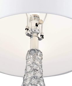 Alternative view of Possini Euro Design Kasey Modern Table Lamp 27" Tall Clear Acrylic Beaded Chrome Silver White Tapered Drum Shade for Bedroom Living Room House Home Bedside Nightstand Office Entryway Kids Family Acrylic Gourd Single