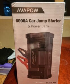 AVAPOW 6000A Car Battery Jump Starter(for All Gas or up to 12L Diesel) Powerful Starter with Dual USB Quick Charge and DC Output,12V Pack Built-in LED Bright Light 47 71cq8ACZ67L