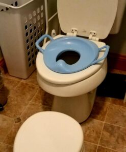 Primo 4-in-1 Complete Toilet Trainer & Step Stool, with Blue Seat, White 39 71cqnFqNLL