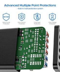 Key Power Quick Charge 3.0 Wall Charger, 60W 6-Port USB Fast Charger Desktop Charging Station for iPhone/PRO MAX/XS Max/XR/X/8/7/Plus, iPad Pro/Air 2/Mini, Galaxy S10/S9/S8/S7/Plus HTC and More 37 71crONUzRJL