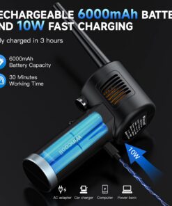 Air Duster for Computer Keyboard Cleaning - Cordless, Rechargeable 6000mAh Battery,Powerful Brushless Motor and 10W Fast Charging Air Duster Compressed Air TAD03 14 71cryJdm2jL