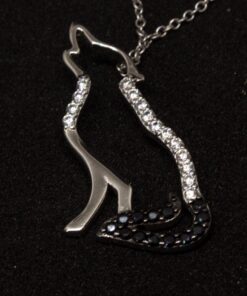 YFN Wolf Pendant Necklace 925 Sterling Silver Cubic Zirconial Wolf Moon Necklace 18" Birthday Day Jewelry for Girlfriend Wife Black Cz Wolf Necklace 23 71csADH3FqL