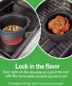 6 Quart Slow Cooker - Programmable Cook Crock with Stovetop Safe Sear(Silver) 8 71cszr5YIOL