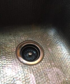 Sinkology Kitchen Sink 3.5 in. Strainer Drain Solid Brass with Post Styled Basket in Antique Copper 10 71ctM6JhKnL