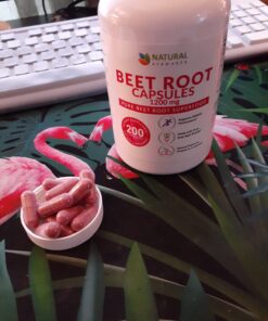 Beet Root Capsules - 1200mg Per Serving - 200 Beet Root Powder Capsules - Beetroot Powder Supports Blood Pressure, Athletic Performance, Digestive, Immune System (Pure, Non-GMO & Gluten Free 26 71curYKNt9L