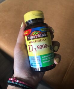 Nature Made Extra Strength Vitamin D3 5000 IU (125 mcg), Dietary Supplement for Bone, Teeth, Muscle and Immune Health Support, 180 Softgels, 180 Day Supply 180 Count 33 71cv972Oz7L