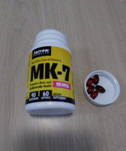 Jarrow Formulas MK-7 90 mcg - Bioactive Form of Vitamin K2 - 60 Servings (Softgels) - For Bone & Cardiovascular Health - Vitamin K2 MK-7 Dietary Supplement - K2 Vitamin Supplement MK-7 - Gluten Free 60 Servings (Pack of 1) 27 71cvRHFJOmL 1