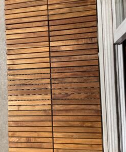 Bare Decor EZ-Floor Interlocking Flooring Tiles in Solid Teak Wood Oiled Finish (Set of 10), Long 9 Slat 10 sq ft 34 71cw4s tpiL