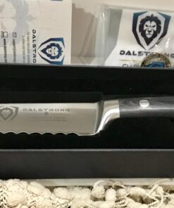Dalstrong Serrated Bread Knife - 10 inch - Gladiator Series Elite - Forged High-Carbon German Steel - G10 Handle Kitchen Knife - Sheath Included - Razor Sharp Slicer - Slicing Knife - NSF Certified 10" 38 71cw9J61TIL