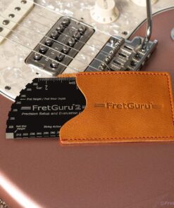 FretGuru 8-in-1 String Action Gauge Guitar Fret Ruler Precision Fret Rocker - Precise CNC Machined, Diamond Honed, Polished Edge Guitar String Height Gauge - Luthier Tool with Thick Leather Case inch 30 71cwLMmp6cL