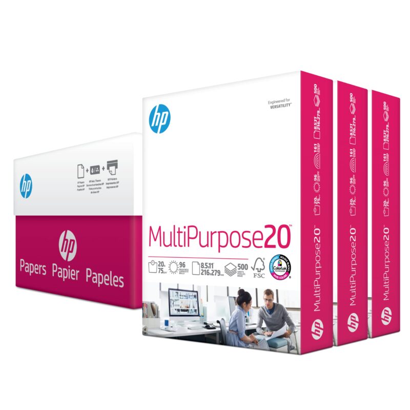 Catalog 1 HP Printer Paper | 8.5 x 11 Paper | MultiPurpose 20 lb | 3 Ream Case - 1500 Sheets | 96 Bright | Made in USA - FSC Certified | 112530C 3 Ream | 1500 Sheets Letter (8.5 x 11)