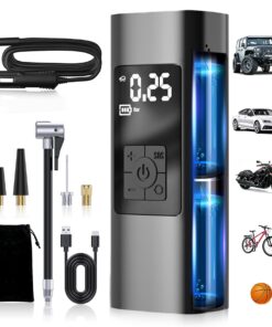 Aimery Tire Inflator Portable Air Compressor, 150 PSI Cordless Portable Air Pump For Car Tires, LCD Display Portable Tire Inflator With Tire Pressure Gauge, Tire Pump For Car, Bike, Motorcycle, Ball