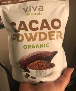 Viva Naturals Organic Cacao Powder, 1lb - Unsweetened Cacao Powder With Rich Dark Chocolate Flavor, Perfect for Baking & Smoothies, Non-GMO, Certified Vegan & Gluten-Free, 454 g 1 Pound (Pack of 1) 37 71cxuNaoIoL