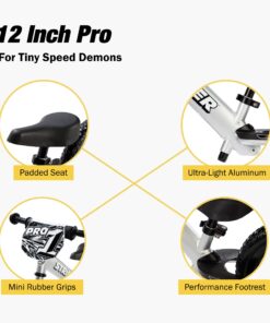 Strider 12” Pro Bike + Rocking Base - Helps Teach Baby How to Ride a Balance Bicycle - for Kids 6 Months to 5 Years - Easy Assembly & Adjustments Silver 10 71cySIvAhyL
