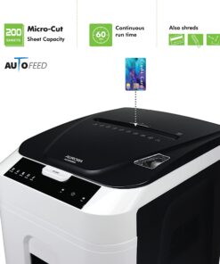 Alternative view of Aurora Commercial Grade 200-Sheet Auto Feed High Security Micro-Cut Paper Shredder/ 60 Minutes/Security Level P-5 200-Sheet AutoFeed MicroCut