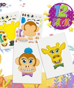 Kicko Make-a-Zoo Animal Sticker Book -12 Pack - Stickers for Kids - Useful in Arts, Parties, Birthdays, Party Favors, Crafts, School, Daycare, Christmas 12 71czjz9VvoL