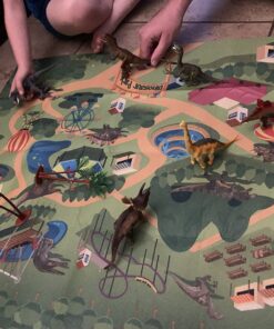 TEMI Dinosaur Toys for Kids 3-5, Realistic Jurassic Dinosaurs Figures with Play Mat & Trees to Create a Dino World Includes T-rex, Triceratops, Velociraptor, Gift for Toddler Boys & Girls 2 3 4 5 6 7 dinosaurs&mat 37 71d VxzVevL