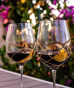 Antoni Barcelona Large Wine Glasses (29 Oz) – EXCLUSIVE BOX - Handblown & Handmade, Painted Red Wine Glass, Gifts for Women, Birthdays, Anniversaries, and Weddings (Gold,2 unit) Exclusive Box Gold 2 11 71d0dvhBszL