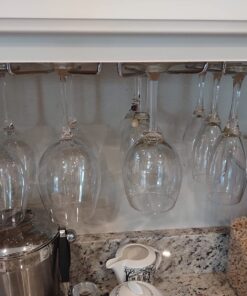 BaodeLi Set of 2-10-Inch Long, Wine Glass Rack, Wire Hanging Rack, Wine Glass Hanging Rack, Wire Wine Glass Hanger Rack, Stemware Rack, Under Cabinet, Chrome Finish 17 71d1uQZbQDL