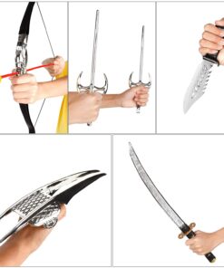 Liberty Imports Ninja Warrior Bow and Arrow Archery Set with Katana Sword, Sai, Melee Toy Weapons for Kids Pretend Role Play Equipment, Cosplay, Costume Accessories 17 71d21OfJFSL