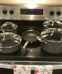 MSMK 10-Piece Pots and Pans Set non stick, Durable and Stable Cookware Sets for building a starter kitchen or refreshing, Even Heating, Easy Clean-Up, Comfortable Handling, Induction Compatibility Cookware Set(10-piece) 49 71d2i2olZML