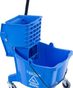 Carlisle FoodService Products Mop Bucket with Side-Press Wringer for Floor Cleaning, Restaurants, Offices, And Janitorial Use, Polyproylene, 26 Quarts, Blue 16 71d2kfCnZTL