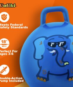 WALIKI Hopper Ball for Kids| Hippity Hop | Jumping Hopping Therapy Ball | Birthday Gift | Blue | Ages: 3-6 | 18"/45CM Ages: 3-6 (18"/45CM) 19 71d2l62OIjL