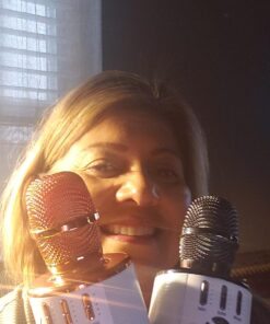 Ankuka Karaoke Microphone for Kids, Bluetooth Karaoke Microphone with LED Lights,Portable 4 in 1 Wireless Microphone Toys Christmas Birthday Gift Home Party Kids Toys for Girls Boys Adults(Rose Gold) Rose Gold 43 71d30CWud0L