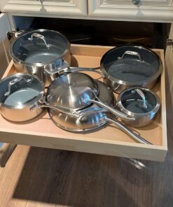 ZWILLING Spirit 3-ply 10-pc Stainless Steel Ceramic Nonstick Pots and Pans Set, Dutch Oven, Fry Pan 10-pc Ceramic 27 71d34iL8QoL