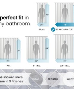 Alternative view of LiBa Bathroom Shower Curtain Liner - Waterproof Plastic Shower Curtain Premium PEVA Non-Toxic Shower Liner with Rust Proof Grommets Frosted 8G Heavy Duty Bathroom Accessories 72x72 1b. 8g-frosted *72" W x 72" H