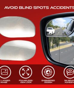 Alternative view of Utopicar Blind Spot Car Mirror - Convex Blindspot Mirrors for 3x Larger Image, Engineered Design for Side Mirror (Blindspot), Frameless - Rear View Blind Spot Mirrors (2 Pack)