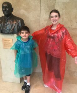 Lingito Rain Ponchos Family Pack - Emergency Drawstring Hood Poncho for Children & Adults Lightweight Reusable or Disposable Family - (4) Adult + (4) Children Multicolor 27 71d3hkn2RSL 5