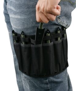 Perfect Point Throwing Knives – Set of 6 – Black Stainless Steel Blades, Green Cord Wrapped Handles, Nylon Sheath, Full Tang Construction, Well Balanced, Throwing Sport Knives – RC-040-6 1 9 71d4uOGccfL