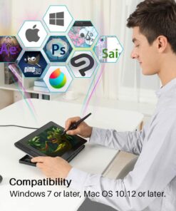 Huion KAMVAS Pro 12 Drawing Tablet with Screen Graphics Drawing Monitor Full-Laminated Pen Display with Battery-Free Pen and Adjustable Stand 8192 Pen Pressure(GT-116) 23 71d5kA45pBL