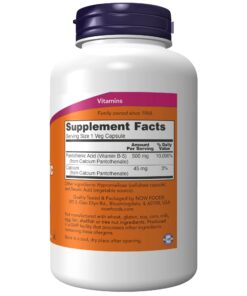 NOW Foods Supplements,Pantothenic Acid (Vitamin B-5) 500 mg,B-Complex Vitamin,250 Capsules 250 Count (Pack of 1) 22 71d5qsbSIyL
