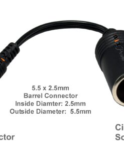 BiXPower Car Cigarette Socket to 5.5 x 2.5mm or 5.5 x 2.1mm Male Barrel Connector Adapter 6 71d5zJfAapL
