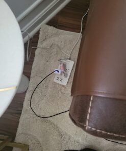 2 Prong Extension Cord with USB-C, ROOTOMA 2 Prong to 3 Prong Outlet Adapter, 3 Outlet & 4 USB Charging Station, 3 Prong Adapter 4ft, Non-Grounded, for Polarized Two Prong Outlet, Old House, White 4ft-2pin 45 71d6AsHrz4L