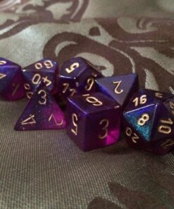 Chessex Dice Polyhedral 7-Die Borealis Set - Royal Purple with Gold Numbers CHX-27467 40 71d6Oy1wMhL