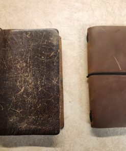 Pocket Travelers Notebook, Refillable Leather Travel Journal for Men & Women, Notebook Cover for Field Notes, Moleskine Small 3.5 x 5.5 Inches, Brown 66 71d7JtXKusL