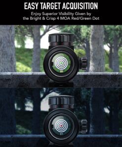 Pinty Tactical 1x40mm Reflex Red Green Dot Sight Riflescope, 4 MOA Rifle Optic Sight, Fits 20mm Picatinny Weaver Rail 27 71d7gLNUa6L