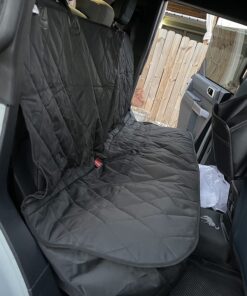 4Knines Dog Seat Cover Without Hammock for Cars, SUVs, and Small Trucks - Heavy Duty, Non Slip, Waterproof (Black) Black 38 71d9XlNFWJL