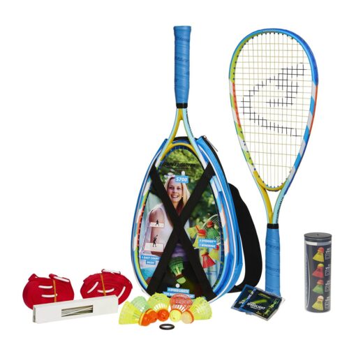 Speedminton® S700 Set - Original Speed ​​Badminton/crossminton All-Round Set That Includes 2 Rackets, 5 Speeder® Tube, Easy Court, Bag, Blue