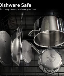 Duxtop Whole-Clad Tri-Ply Stainless Steel Induction Cookware Set, 9PC Kitchen Pots and Pans Set 26 71dA0Bbu7FL