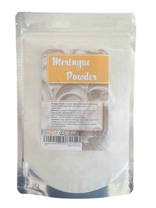 MERINGUE POWDER - For Baking, Decorating, Buttercream, Royal Icing, Meringue Toppings, Cookies, Pies, Frosting, Gingerbread Houses, Mexican Sugar Skulls, Easy to Use, Egg White Substitute, 1 Pound Pouch