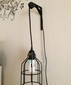 Lightingsky Extension Light Cord Hanging Lantern Pendant Lamp Cord Cable E26 Bulb Socket to 2-Prong US AC Power Cord with On/Off Switch (15 Feet, Black-1 Pack) 15 ft 25 71dAaKPzFtL