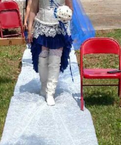 Fun Express Two Hearts Wedding Aisle Runner - White with Hear Designs - 100 feet Long - Perfect for Indoor, Outdoor, Beach Weddings - Polyester 29 71dChAryohL