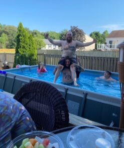 Intex 18ft X 9ft X 52in Ultra Frame Rectangular Pool Set with Sand Filter Pump, Ladder, Ground Cloth & Pool Cover 18 ft x 9 ft x 52 in 41 71dEtFVTDL