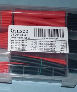 Ginsco 270Pcs 3:1 Shrink Ratio Dual Wall Adhesive Lined Heat Shrink Tubing Tube 6 Size: 3/8",1/4",3/16",1/8",3/32",1/16", 2 Color KIT Black Red 270 42 71dEzP7hM4L